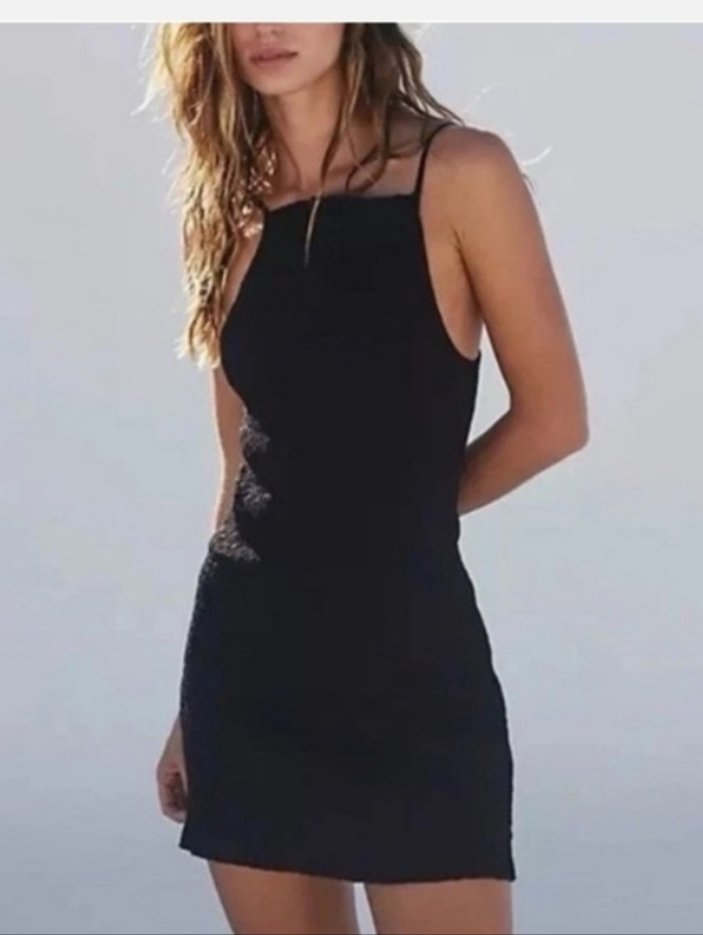 Free People‎ Black Iyla Smocked Mini Dress-Sold Out